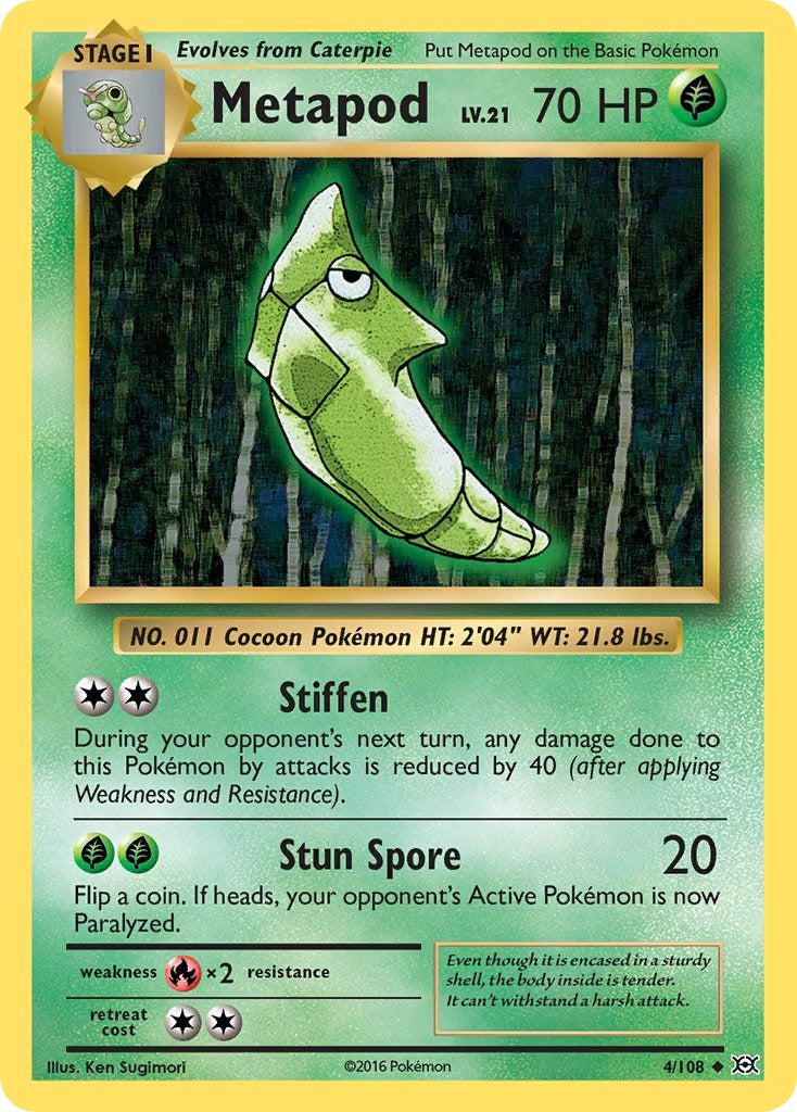 Metapod 4/108 - (XY - Evolutions) (Uncommon) Reverse Holofoil
