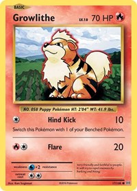 Growlithe 17/108 - (XY - Evolutions) (Common) Reverse Holofoil