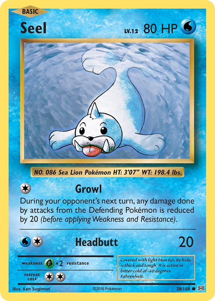 Seel 28/108 - (XY - Evolutions) (Common) Reverse Holofoil
