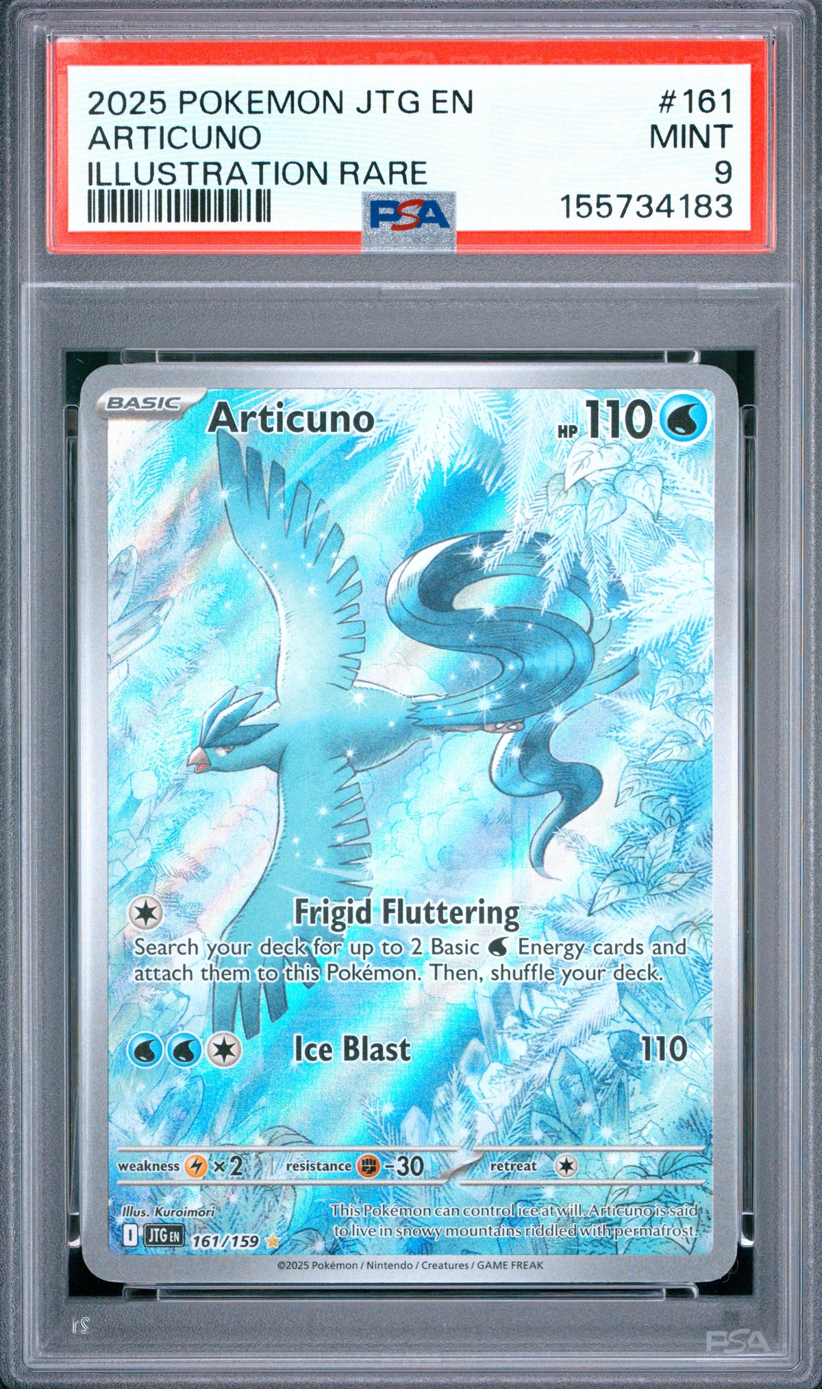 PSA 9 - 2025 Pokemon SV09: Journey Together #161 Articuno