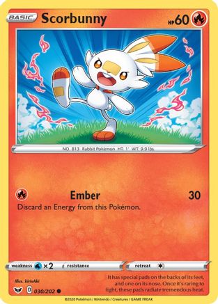 Scorbunny (030) 030/202  SWSH01 Sword & Shield Base Set - Common