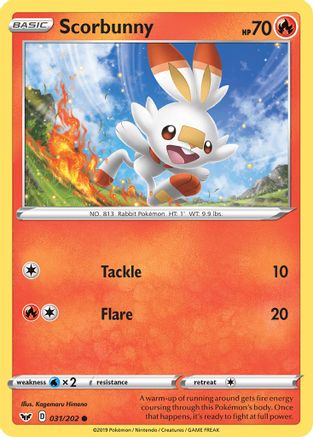 Scorbunny (031) 031/202  SWSH01 Sword & Shield Base Set - Common