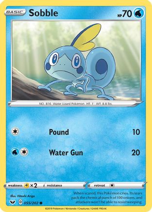Sobble (055) 055/202  - Reverse Holofoil SWSH01 Sword & Shield Base Set - Common