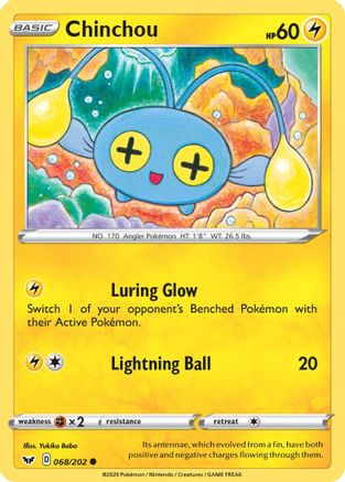 Chinchou (068) 068/202  - Reverse Holofoil SWSH01 Sword & Shield Base Set - Common