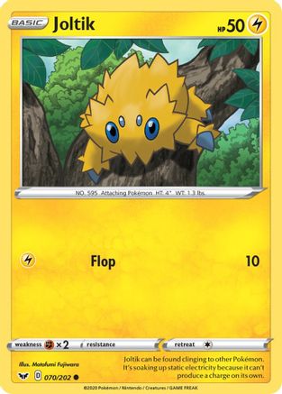 Joltik 070/202  - Reverse Holofoil SWSH01 Sword & Shield Base Set - Common