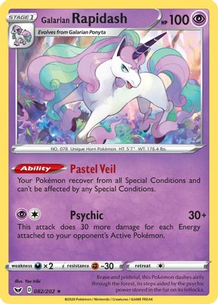 Galarian Rapidash 082/202  SWSH01 Sword & Shield Base Set - Rare