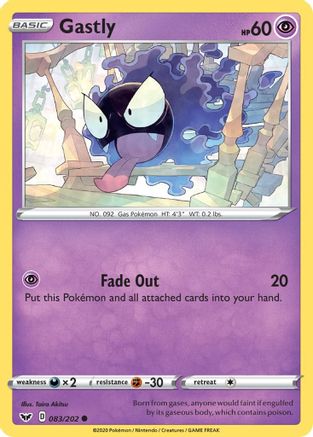 Gastly 083/202  SWSH01 Sword & Shield Base Set - Common