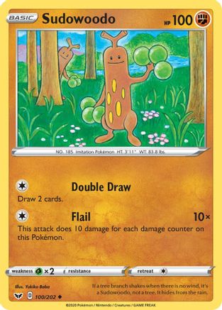 Sudowoodo 100/202  SWSH01 Sword & Shield Base Set - Uncommon