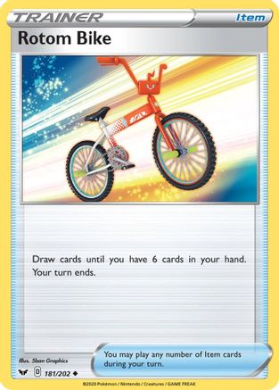 Rotom Bike 181/202  SWSH01 Sword & Shield Base Set - Uncommon