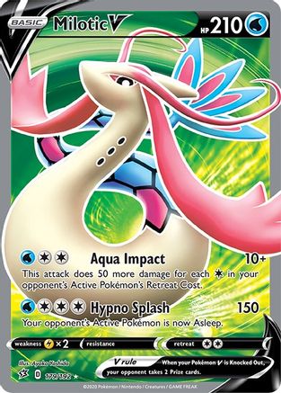 Milotic V (Full Art) 179/192  - Holofoil SWSH02 Rebel Clash - Ultra Rare