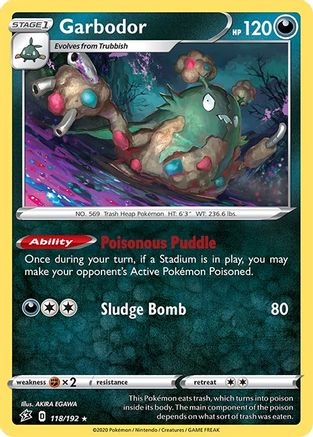 Garbodor 118/192  SWSH02 Rebel Clash - Rare