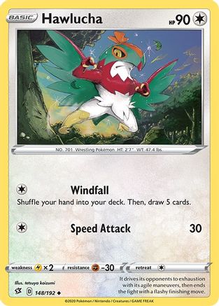 Hawlucha 148/192  - Reverse Holofoil SWSH02 Rebel Clash - Uncommon
