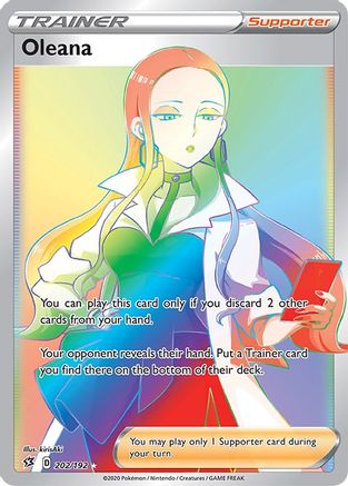 Oleana (Secret) 202/192  - Holofoil SWSH02 Rebel Clash - Secret Rare