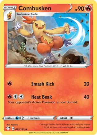 Combusken 023/189  - Reverse Holofoil SWSH03 Darkness Ablaze - Uncommon