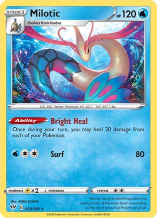 Milotic 039/189  - Holofoil SWSH03 Darkness Ablaze - Holo Rare