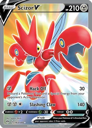 Scizor V (Full Art) 183/189  - Holofoil SWSH03 Darkness Ablaze - Ultra Rare
