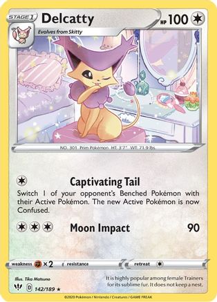 Delcatty 142/189  - Reverse Holofoil SWSH03 Darkness Ablaze - Rare