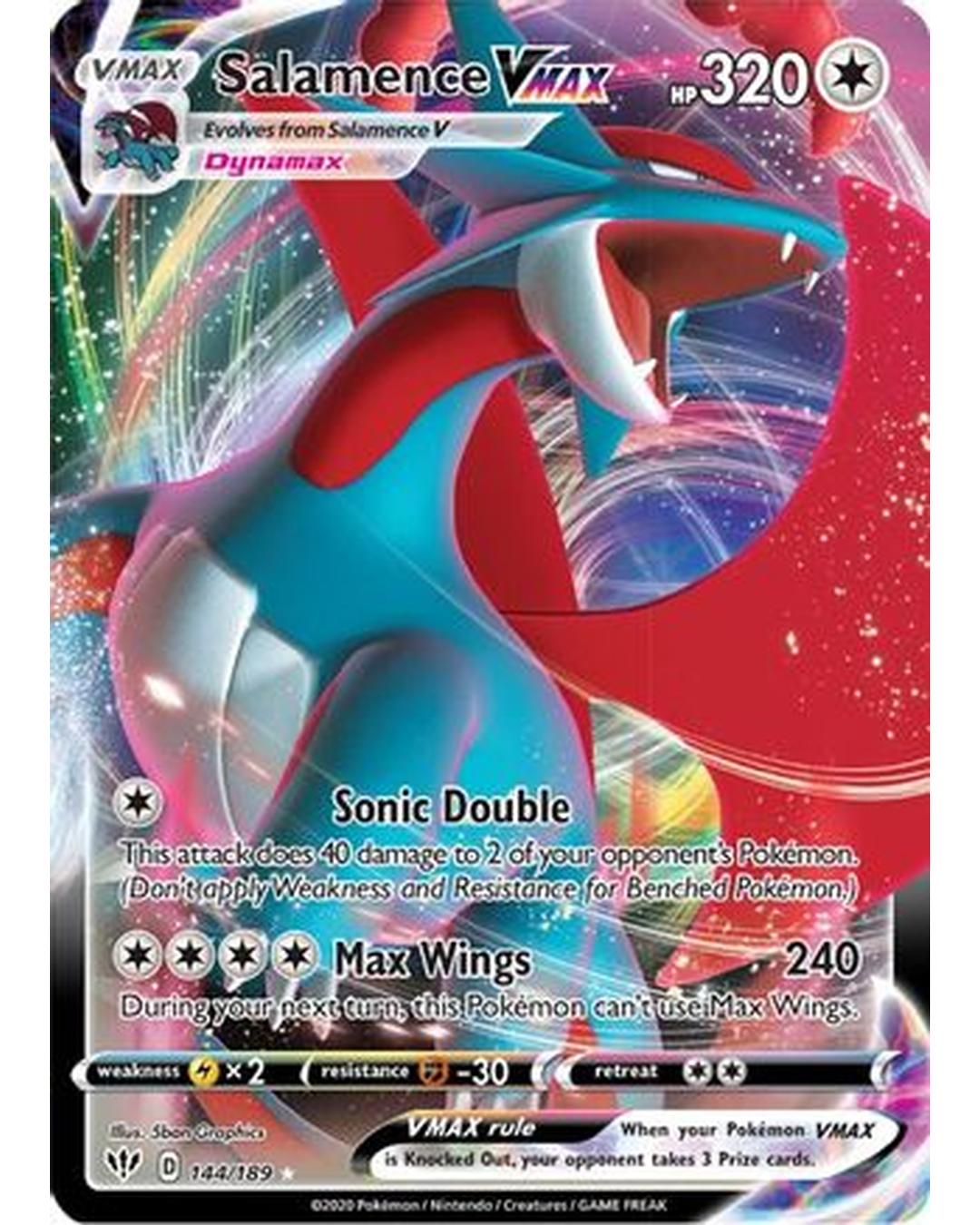 Salamence VMAX 144/189  - Holofoil SWSH03 Darkness Ablaze - Ultra Rare