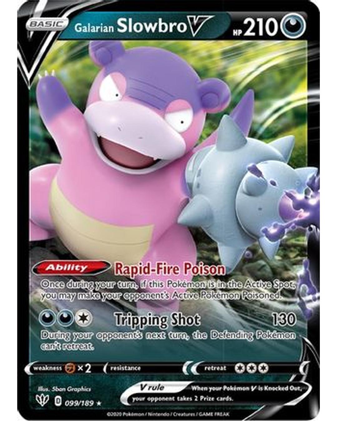 Galarian Slowbro V 099/189  - Holofoil SWSH03 Darkness Ablaze - Ultra Rare