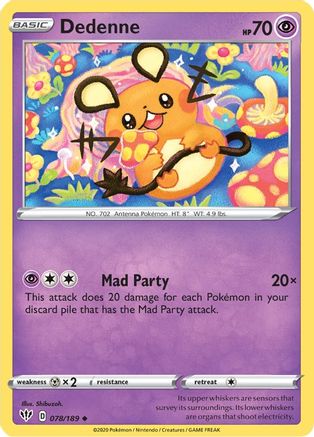 Dedenne 078/189  SWSH03 Darkness Ablaze - Uncommon