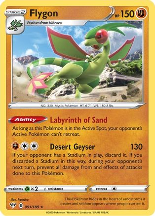 Flygon 091/189  SWSH03 Darkness Ablaze - Rare