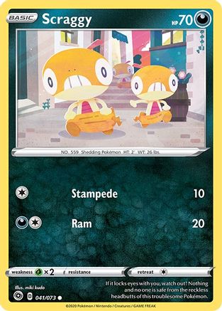 Scraggy 041/73  - Reverse Holofoil Champions Path - Common