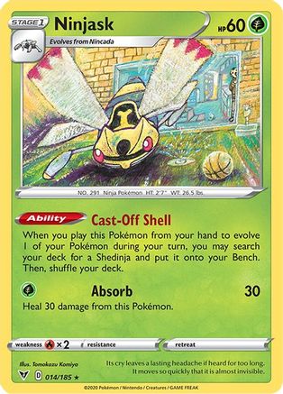 Ninjask 014/185  - Reverse Holofoil SWSH04 Vivid Voltage - Rare