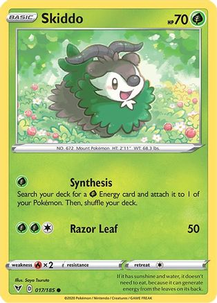Skiddo 017/185  - Reverse Holofoil SWSH04 Vivid Voltage - Common