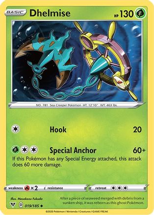 Dhelmise 019/185  - Reverse Holofoil SWSH04 Vivid Voltage - Uncommon