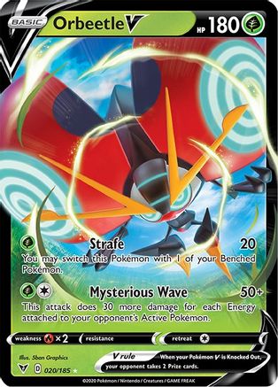 Orbeetle V 020/185  - Holofoil SWSH04 Vivid Voltage - Ultra Rare