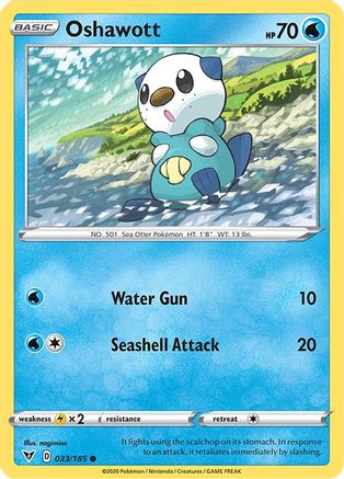 Oshawott 033/185  - Reverse Holofoil SWSH04 Vivid Voltage - Common