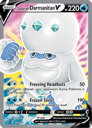 Galarian Darmanitan V (Full Art) 169/185  - Holofoil SWSH04 Vivid Voltage - Ultra Rare