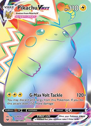 Pikachu VMAX (Secret) 188/185  - Holofoil SWSH04 Vivid Voltage - Secret Rare