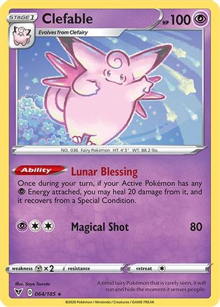 Clefable 064/185  - Reverse Holofoil SWSH04 Vivid Voltage - Rare