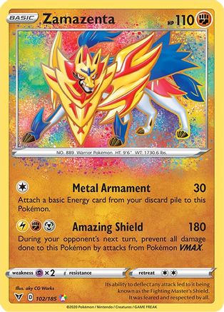 Zamazenta 102/185  - Holofoil SWSH04 Vivid Voltage - Amazing Rare