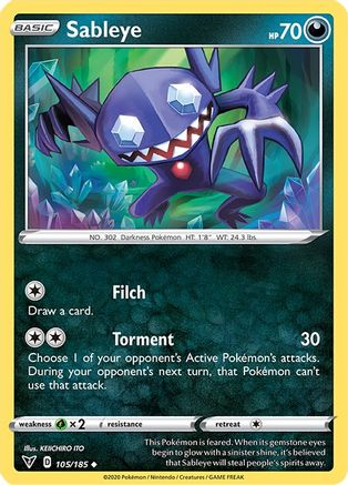 Sableye 105/185  SWSH04 Vivid Voltage - Uncommon