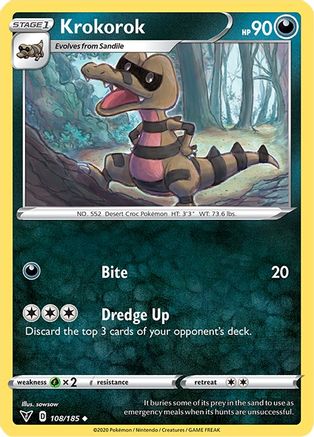 Krokorok 108/185  - Reverse Holofoil SWSH04 Vivid Voltage - Uncommon
