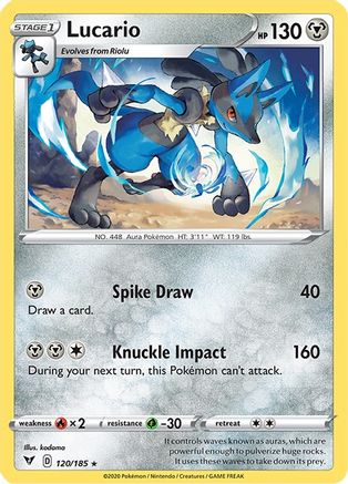Lucario 120/185  SWSH04 Vivid Voltage - Rare