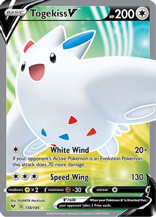 Togekiss V (Full Art) 178/185  - Holofoil SWSH04 Vivid Voltage - Ultra Rare