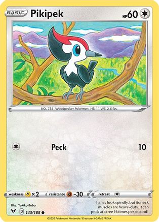 Pikipek 143/185  - Reverse Holofoil SWSH04 Vivid Voltage - Common