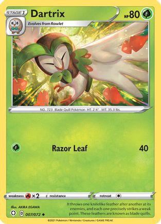 Dartrix 007/072  Shining Fates - Uncommon