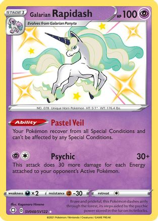 Galarian Rapidash SV048/SV122  - Holofoil Shining Fates Shiny Vault - Shiny Holo Rare