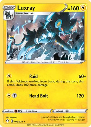 Luxray 033/072  - Holofoil Shining Fates - Holo Rare