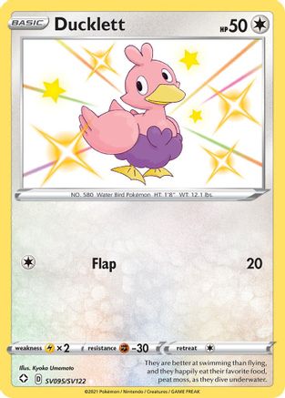 Ducklett SV095/SV122  - Holofoil Shining Fates Shiny Vault - Shiny Holo Rare