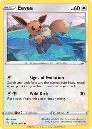 Eevee 052/072  - Reverse Holofoil Shining Fates - Common