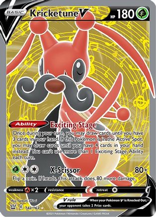 Kricketune V (Full Art) 142/163  - Holofoil SWSH05 Battle Styles - Ultra Rare