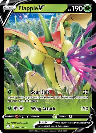 Flapple V 018/163  - Holofoil SWSH05 Battle Styles - Ultra Rare