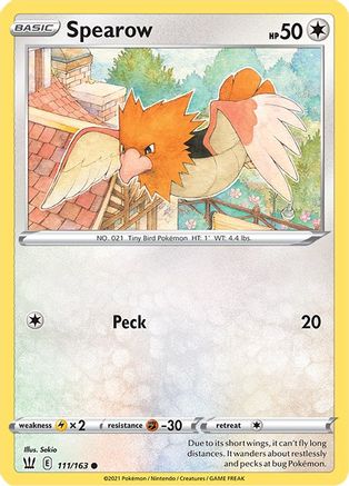 Spearow 111/163  - Reverse Holofoil SWSH05 Battle Styles - Common