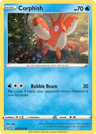 Corphish 038/163  - Reverse Holofoil SWSH05 Battle Styles - Common