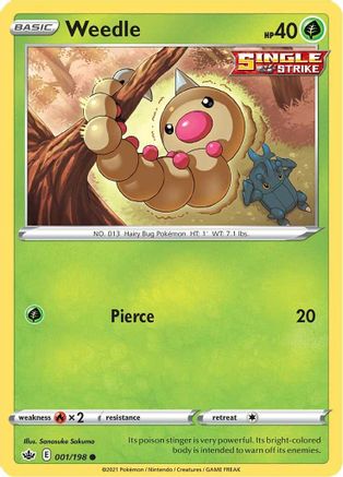 Weedle 001/198  SWSH06 Chilling Reign - Common